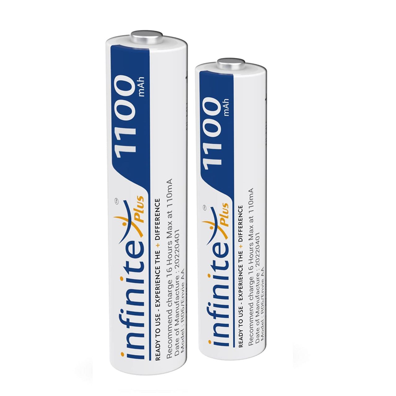 ENVIE (AAA11002PL) AAA Rechargeable Batteries, High-Capacity Ni-MH 1100 mAh, Low Self Discharge, Pre-Charged (Pack Of 2) For Camera, Toys