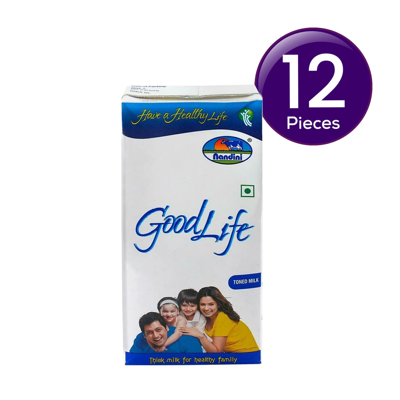 Nandini Goodlife Toned Milk UHT (Tetra Pack Brick) 1 l Combo