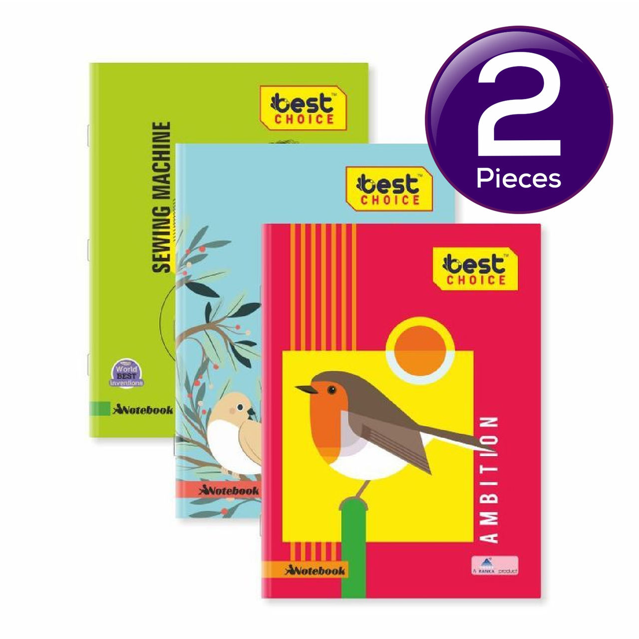 Single Line Notebook-120 Pages- Pack of 3 (Assorted Prints) 3 pc Combo