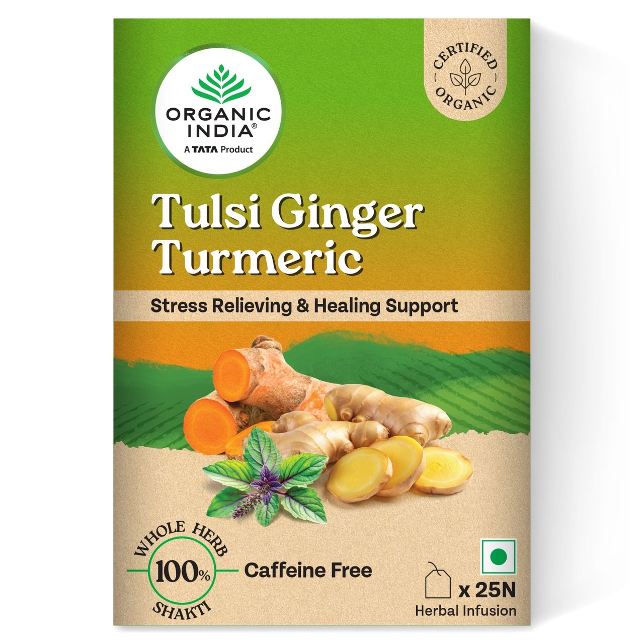 Organic India Tulsi, Ginger and Turmeric Organic Herbal Tea