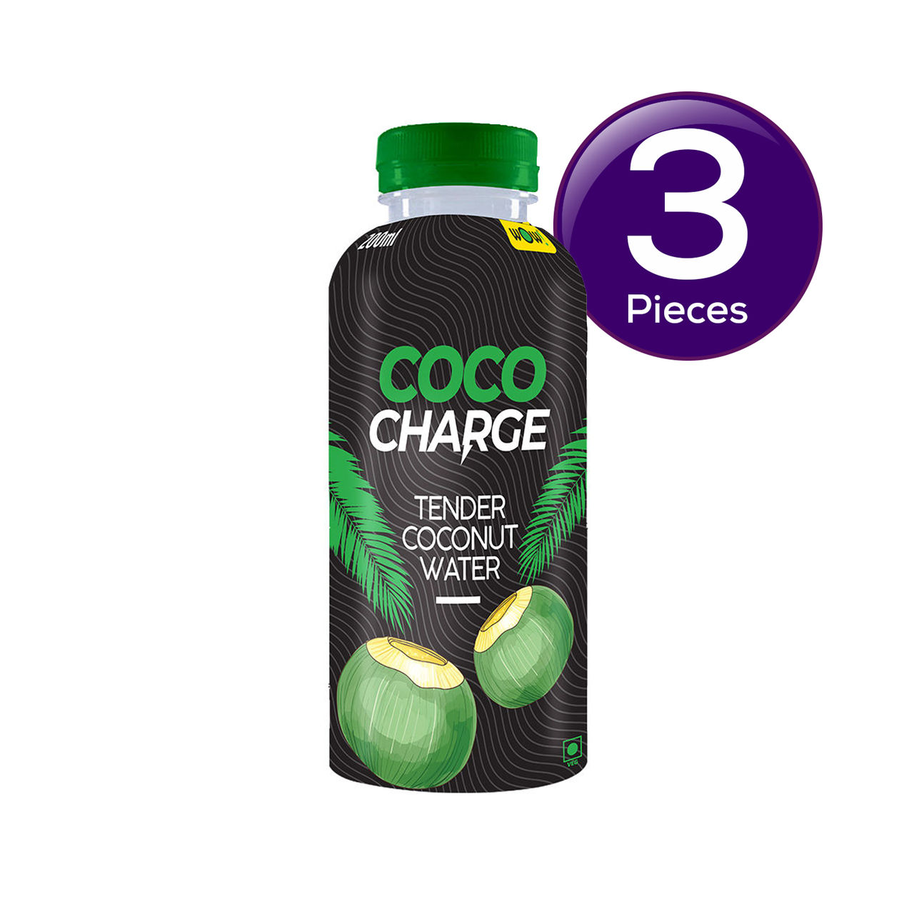 Coco Charge 100% Tender Coconut water by Wow! 200 ml Combo