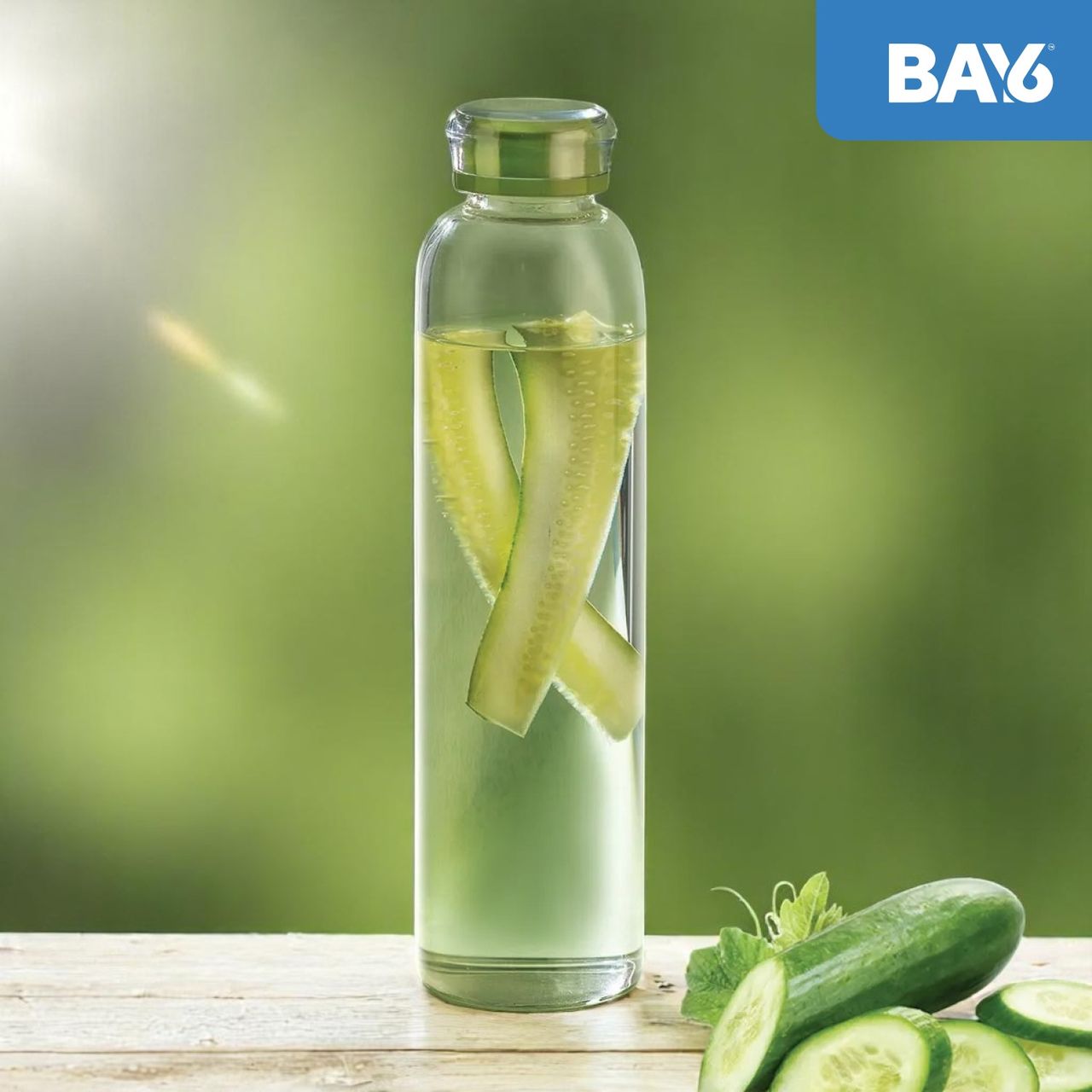 BAY6 Premium Imported Borosilicate Glass Bottle -550 ml
