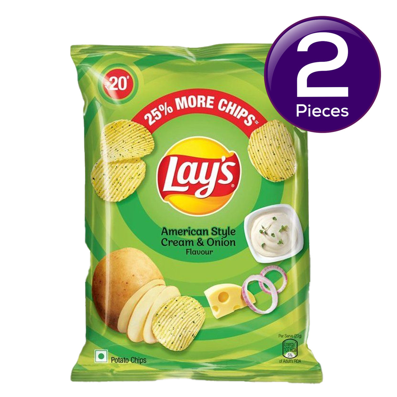 Lay's American Style Cream & Onion Potato Chips 48 gms Combo