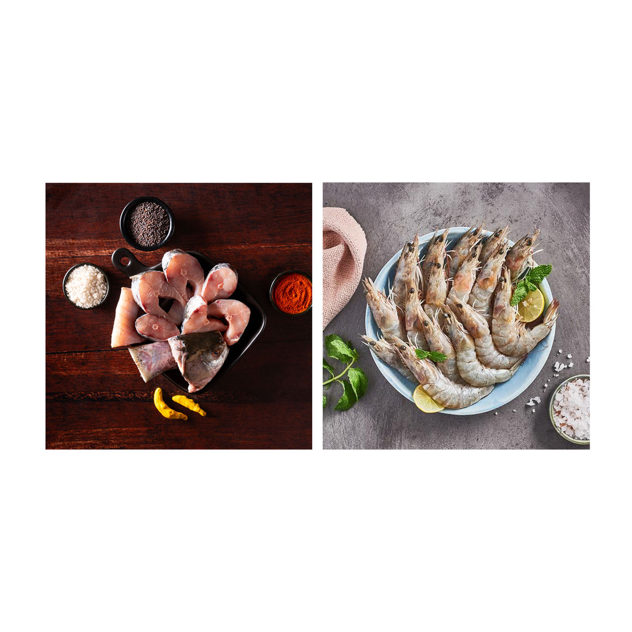 Relish Rohu Curry Cut With Head(500gms) & Relish Prawns Peeled & Deveined(300gms) Combo