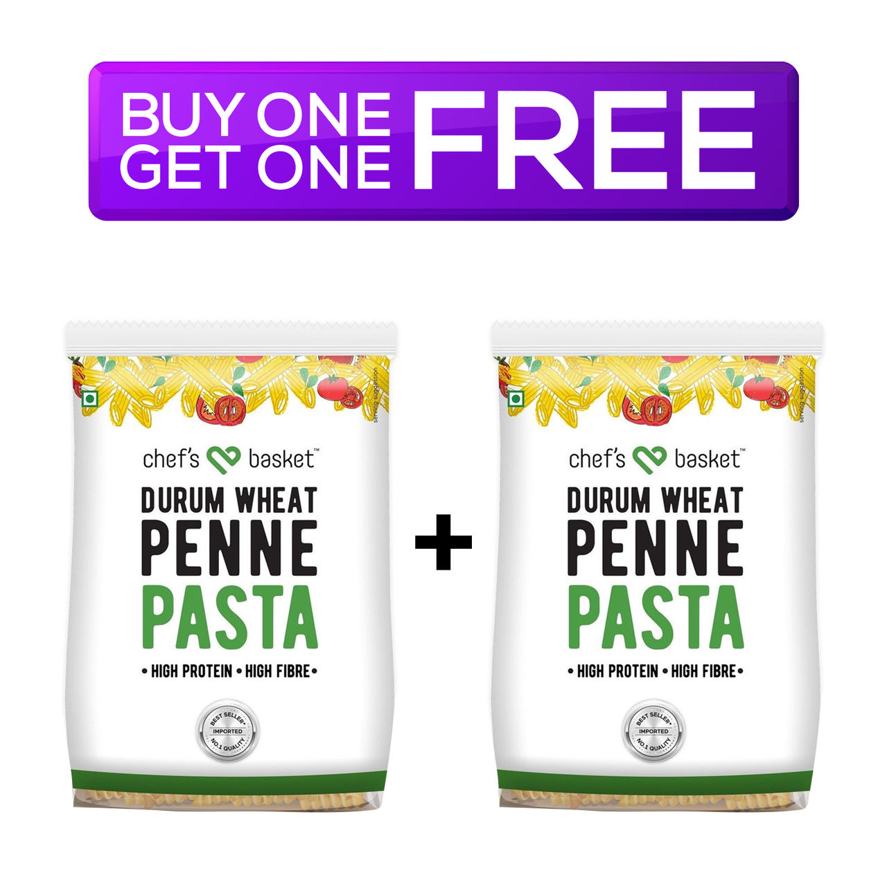 Chef's Basket - Durum Wheat Penne Pasta Pouch 500 g Combo