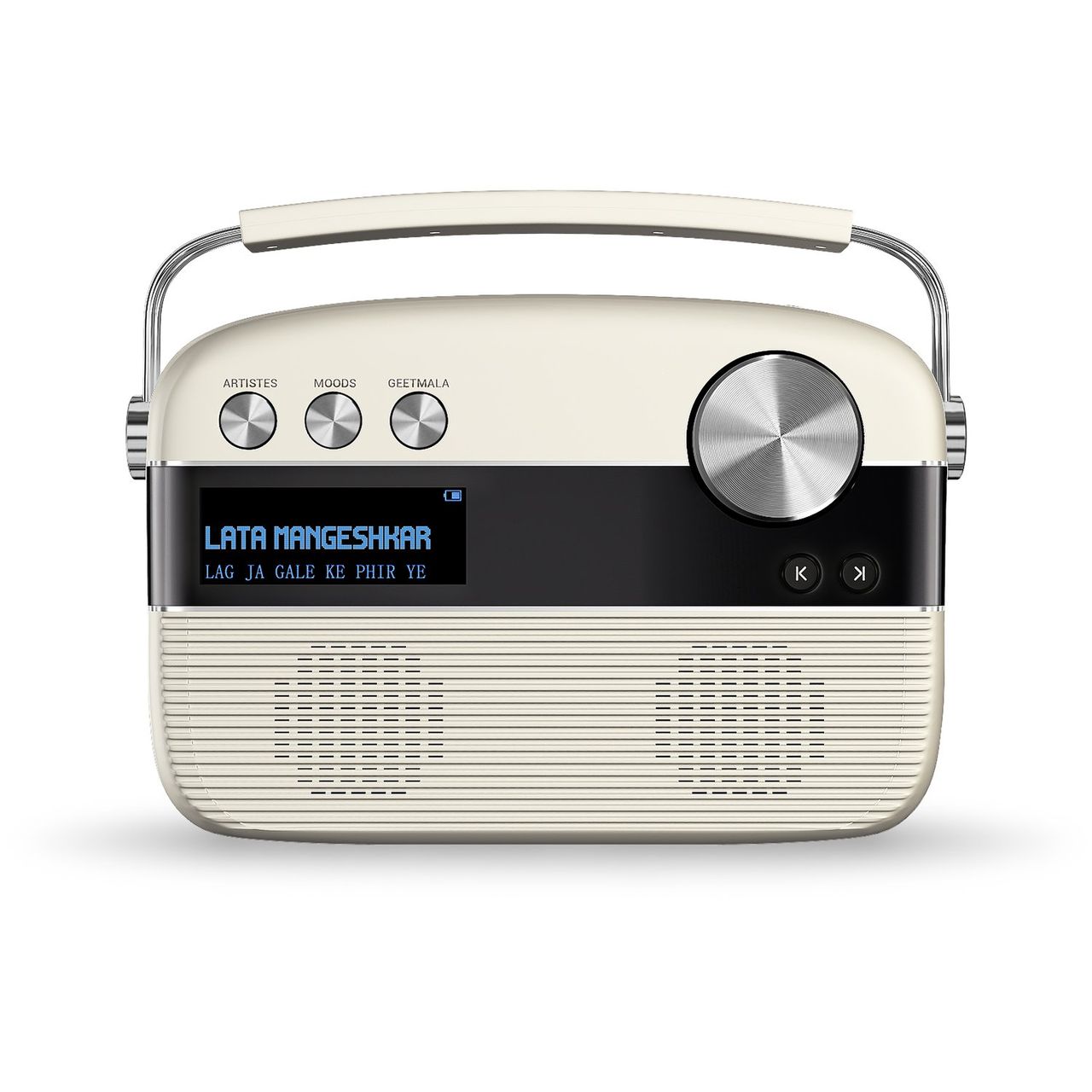 Saregama Carvaan Hindi -Portable Music Player with 5000 Preloaded Songs, FM/BT/AUX (Porcelain White)