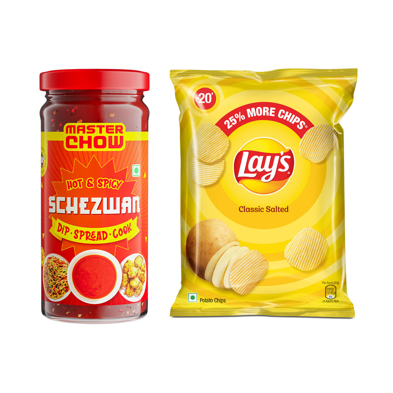 Masterchow Schzewan Chutney(250gms) & Lay'S Classic Salted Potato Chips(50gms) Combo