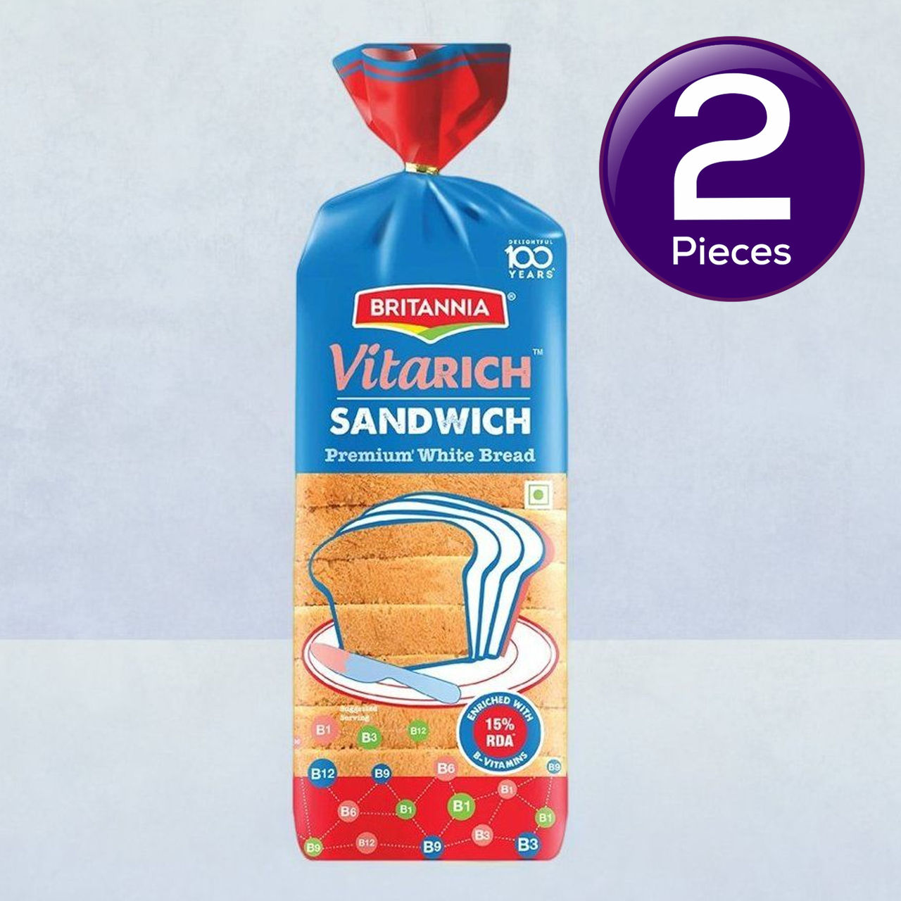 Britannia Vitarich Sandwich Premium White Bread 400 g Combo