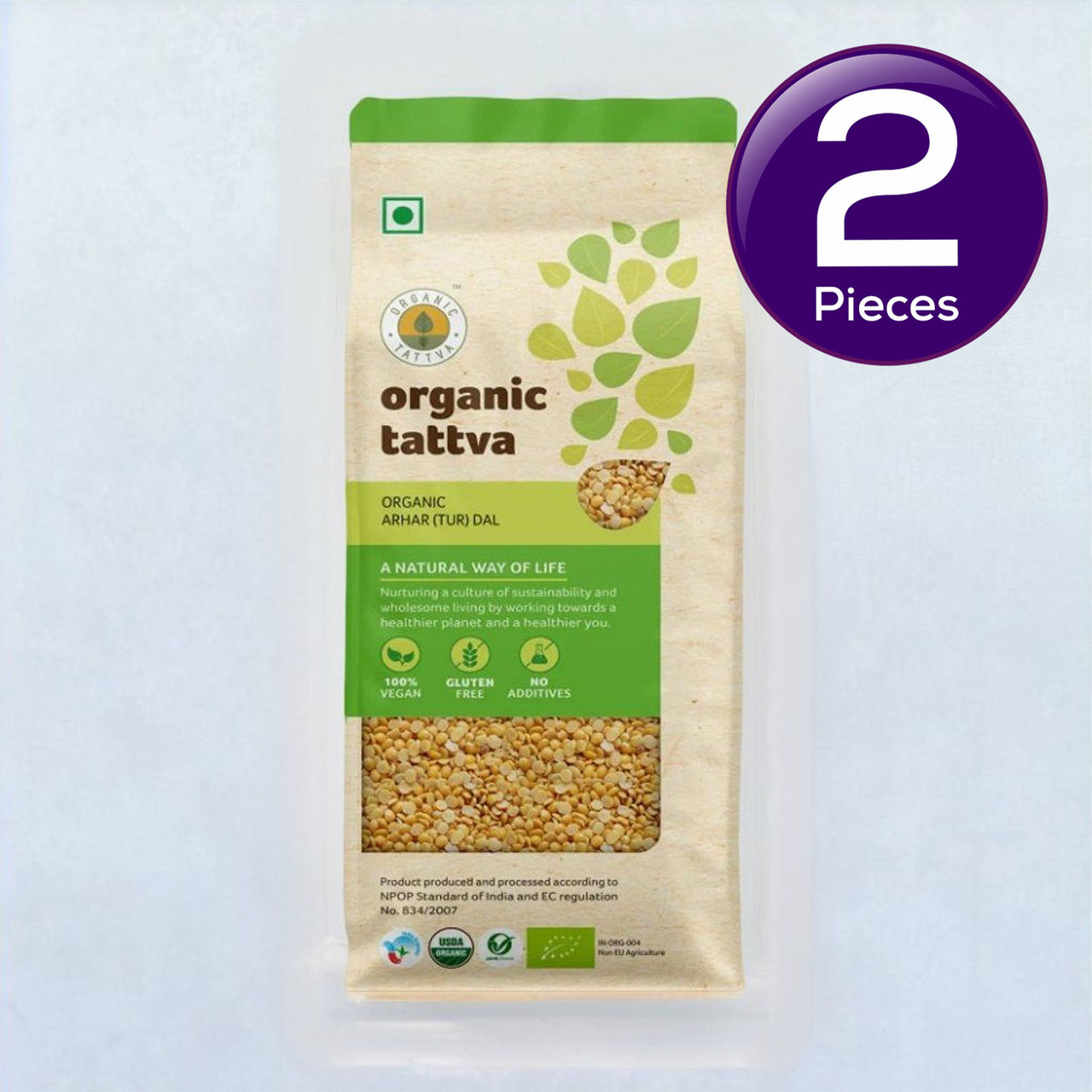 Organic Tattva Tur Dal Pouch 1 kg Combo