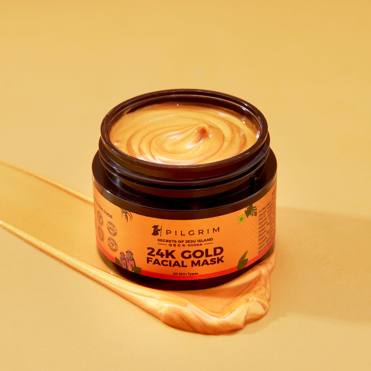 Pilgrim 24K Gold face mask for Glowing skin, Boosts Collagen and Restores Skin Radiance, For Men & Women