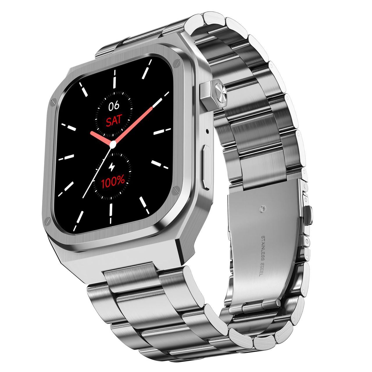 Noise Colorfit Chrome Smartwatch with Bluetooth Calling | 1.85" Display | Sleep tracker - Elite Silver