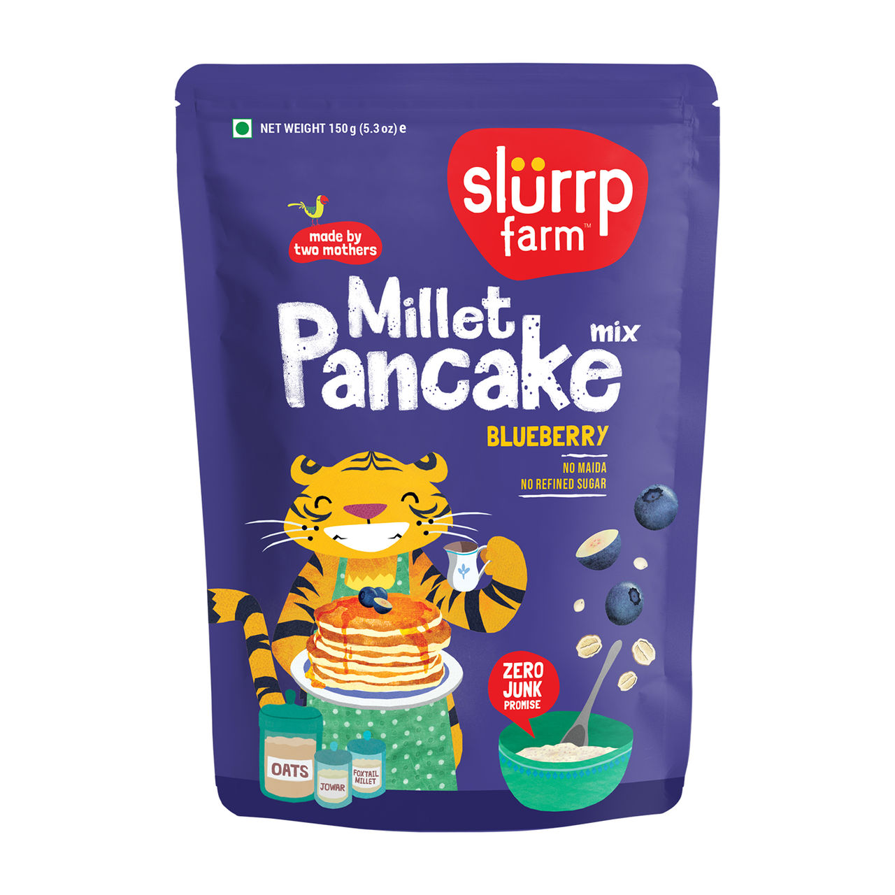 Slurrp Farm Millet Eggless Pancake Mix With Blueberries | No Maida | Healthy Breakfast
