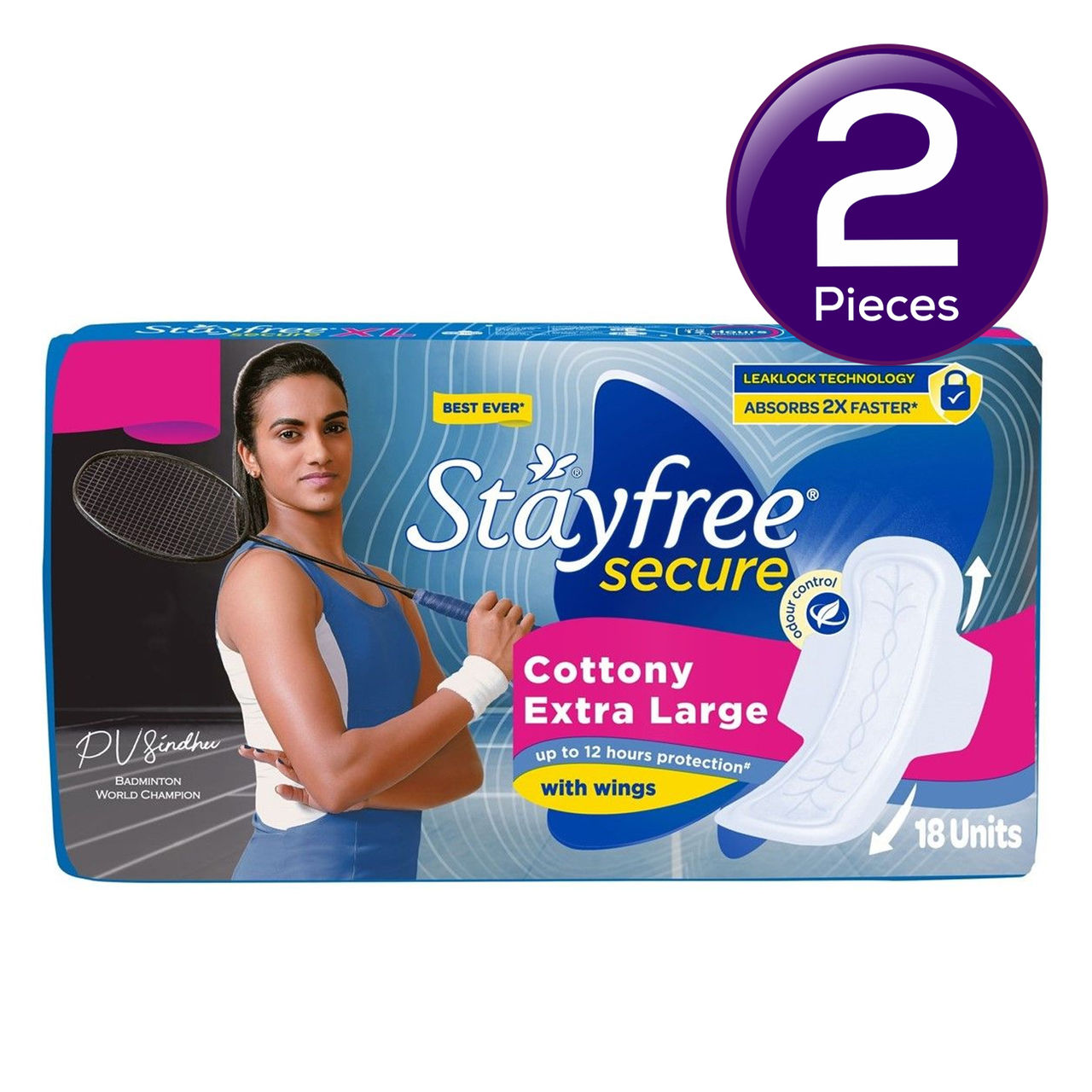 Stayfree Secure Sanitary Pads - XL 18 pc Combo