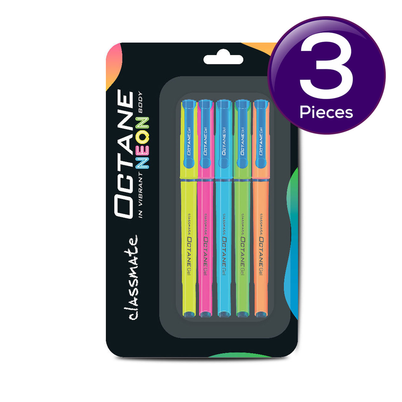 Classmate Octane Neon Gel Blister Blue 5 pc Combo