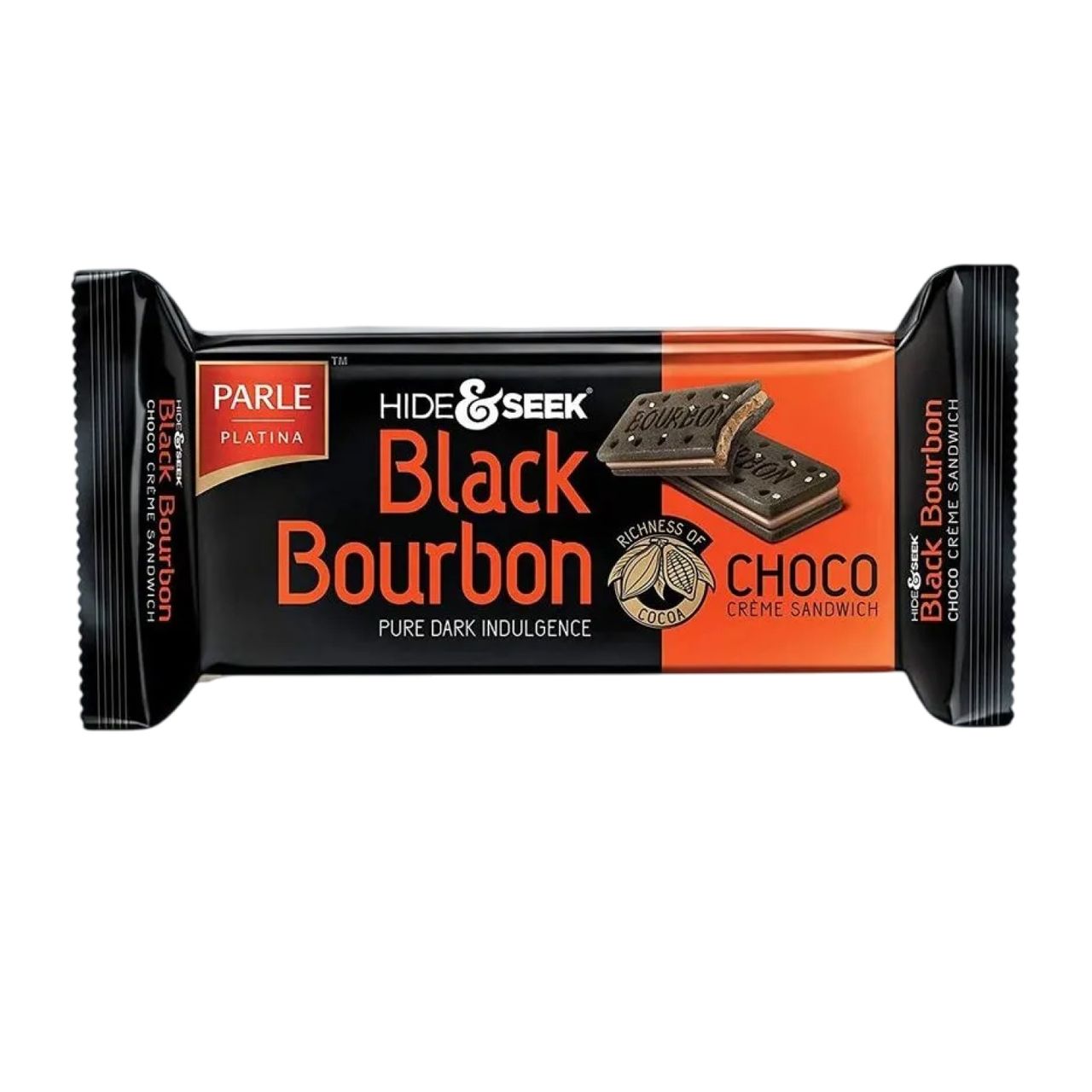 Parle Hide & Seek Black Bourbon Chocolate Cream Biscuits | Trans Fat-free