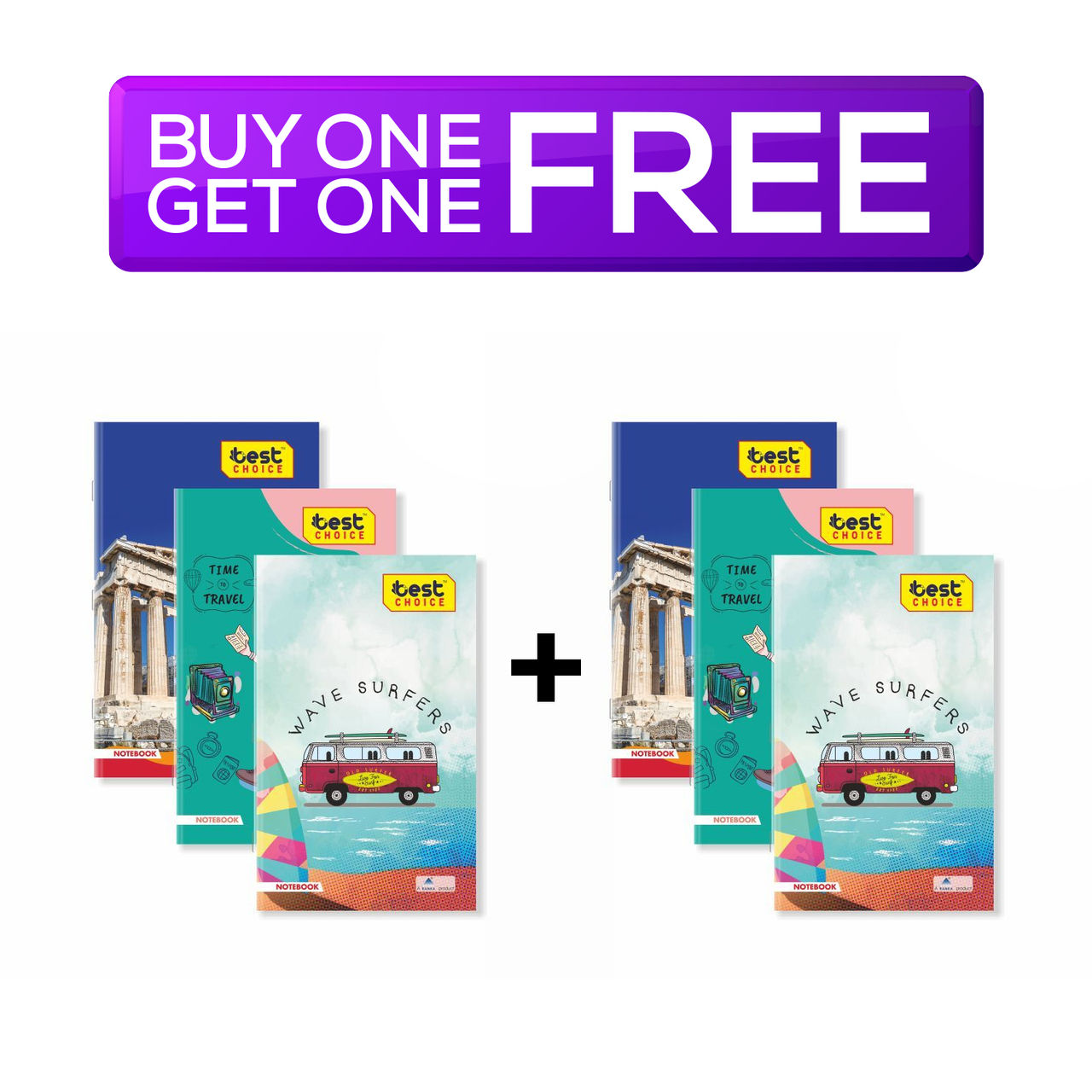 Single Line Longbook-120 Pages- Pack of 3 (Assorted Prints) 3 pc Combo
