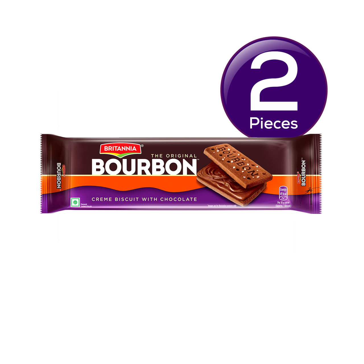 Britannia The Original Bourbon | Creme Biscuit With Chocolate 99 g Combo