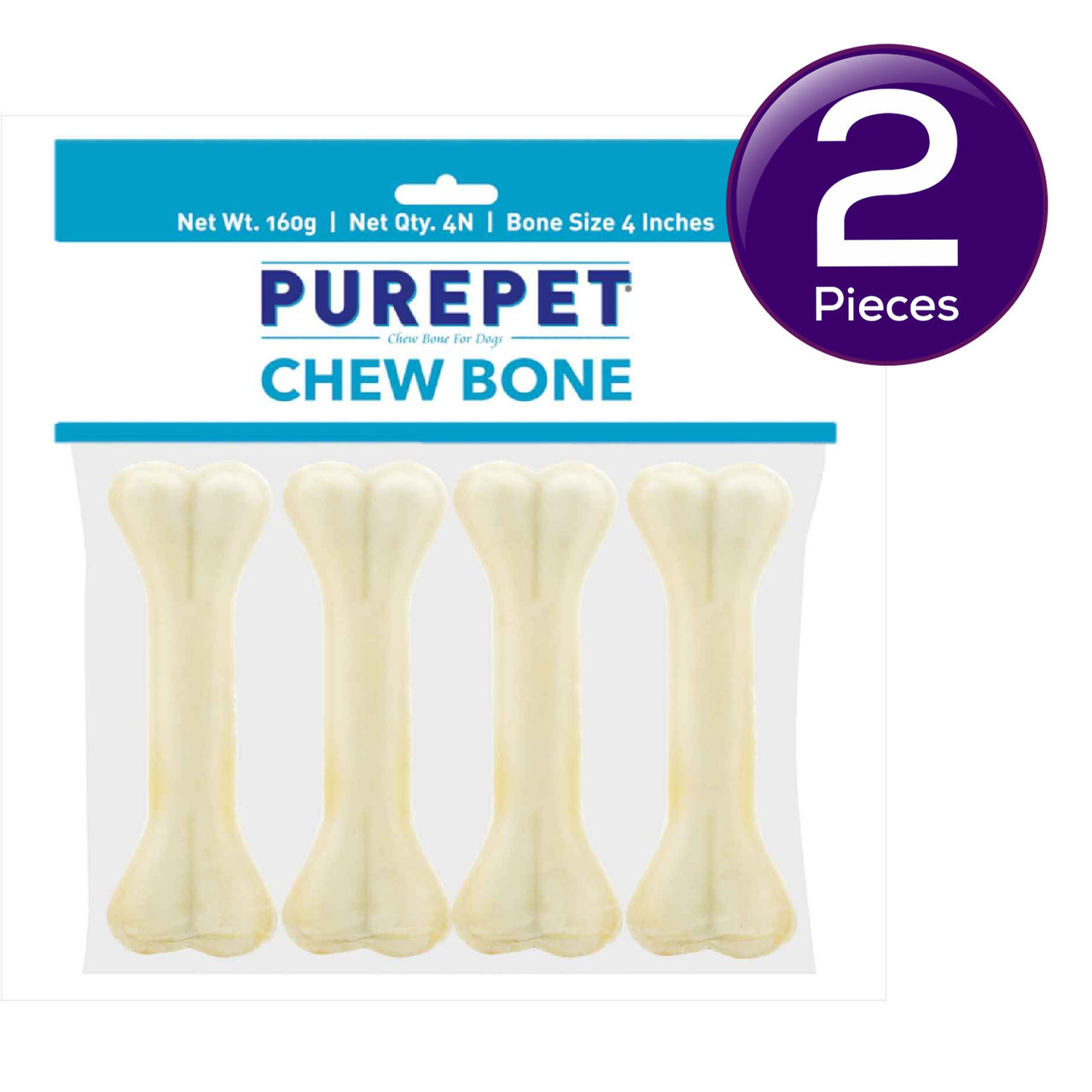 Purepet Pressed Chew Bones Dog Treats 4 Inches 160 g Combo