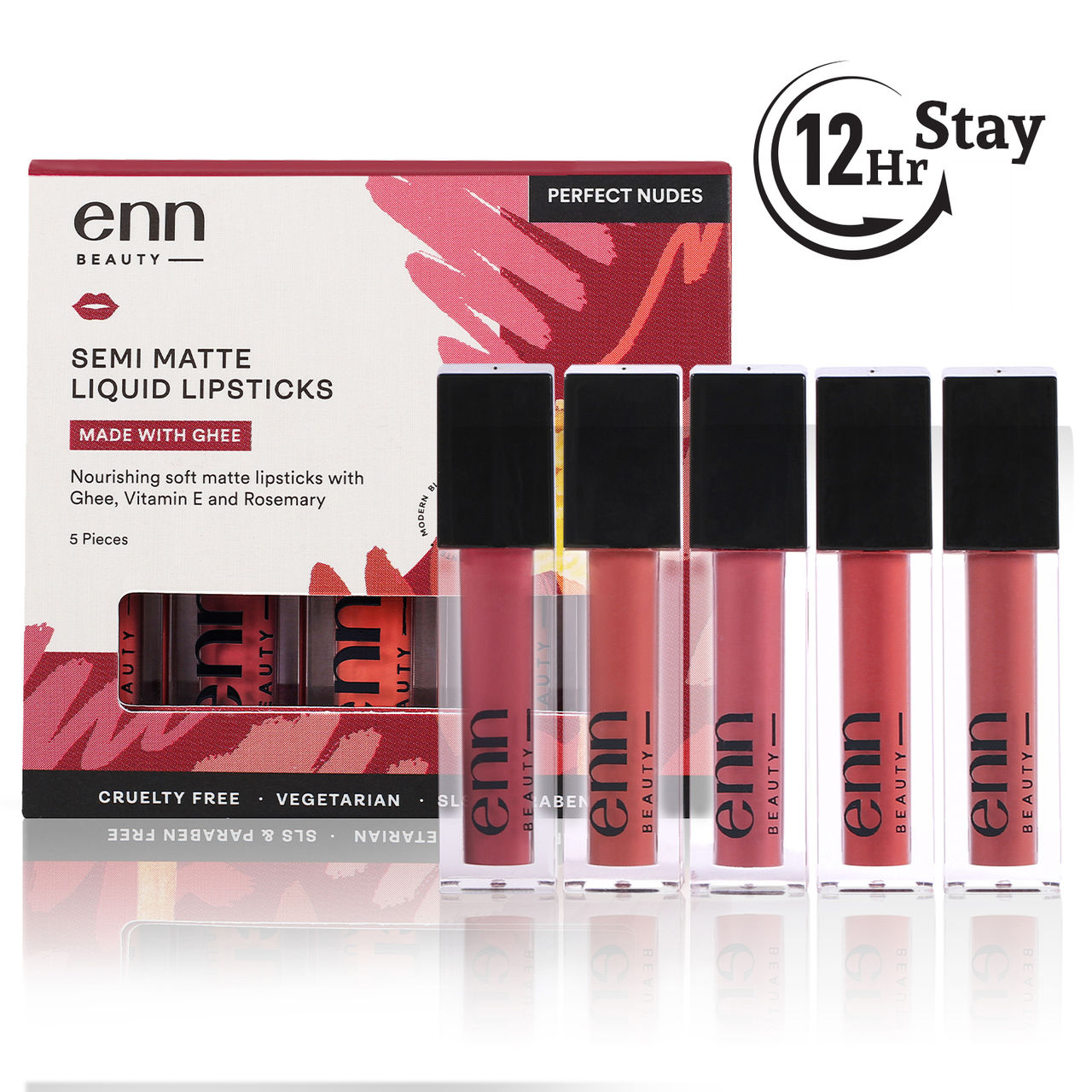 Enn Beauty Semi Matte Liquid Lipsticks | Perfect Nudes
