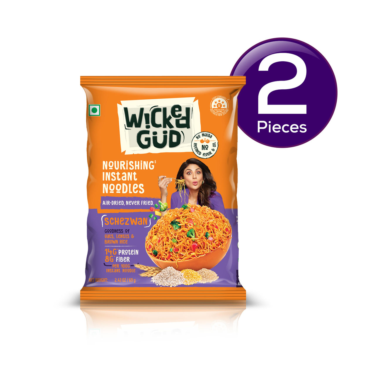 Wickedgud Instant Noodles - Schezwan 69 g Combo
