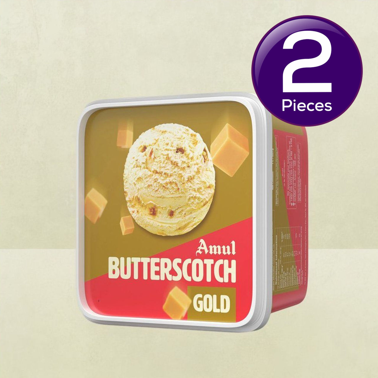 Amul Gold Butterscotch Ice Cream Tub 1 l Combo