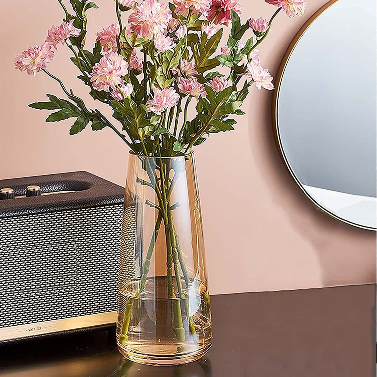 Tied Ribbons Decorative Glass Vase Without Flowers