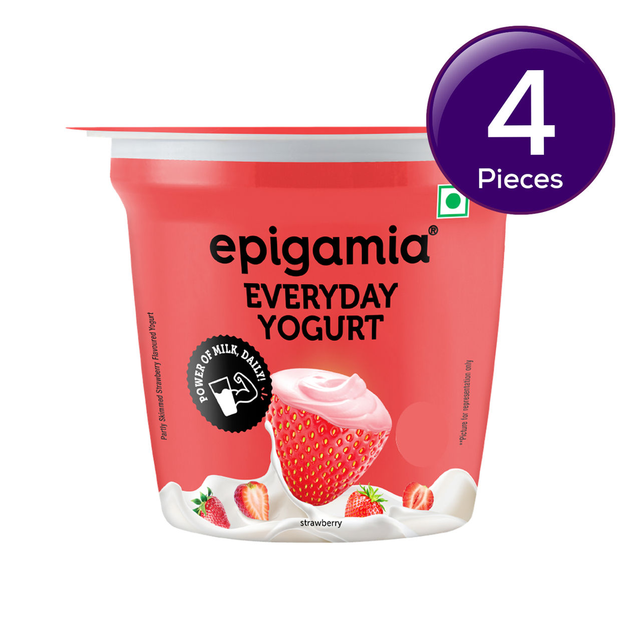 Epigamia Strawberry Flavoured Yogurt 75 g Combo