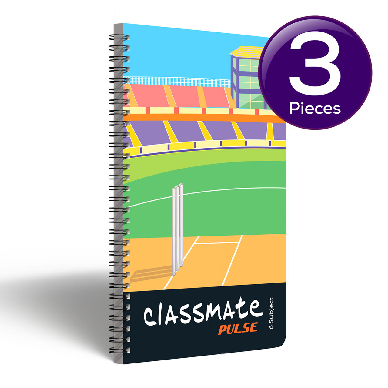 Classmate Single Line Spiral Notebook (267 x 203mm, Assorted Design) 1 pc Combo