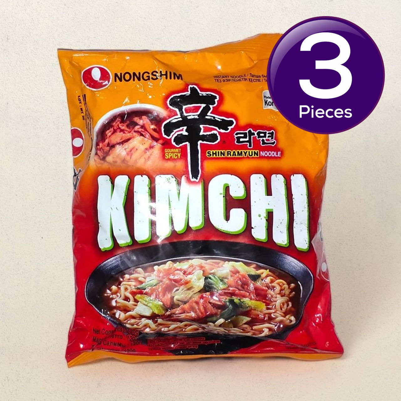 Korean Nongshim Kimchi Ramyun Noodle Soup Veg 120 g Combo