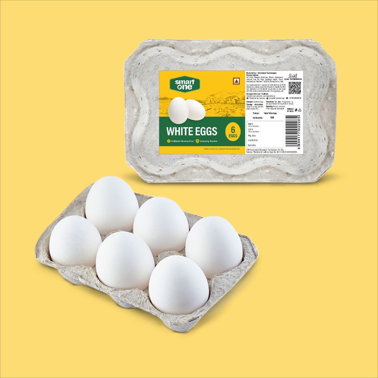 Smart One White Eggs - Pack of 6