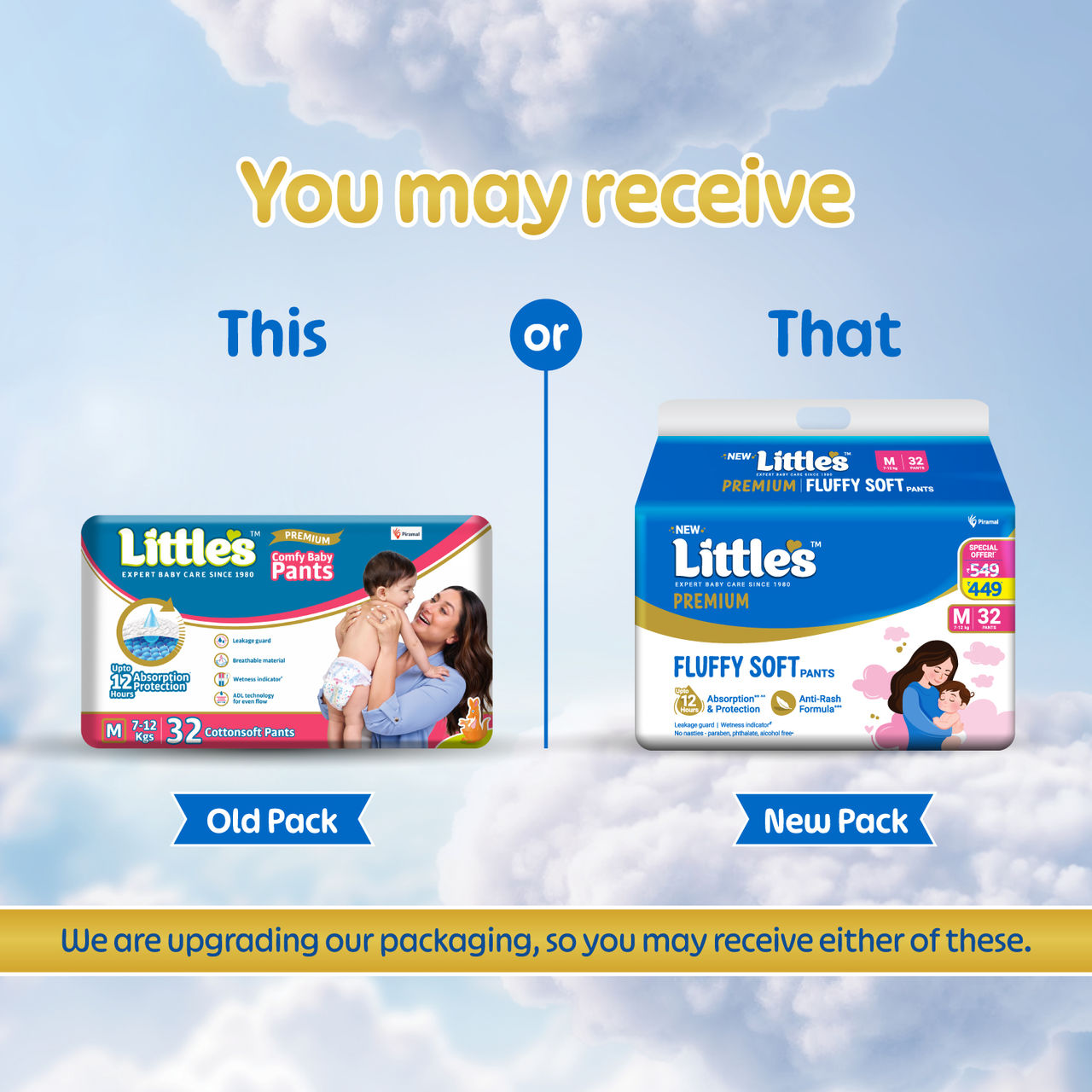 Littles Expert Baby Care Comfy Baby Diapers | Pant Style | M | 32 pcs