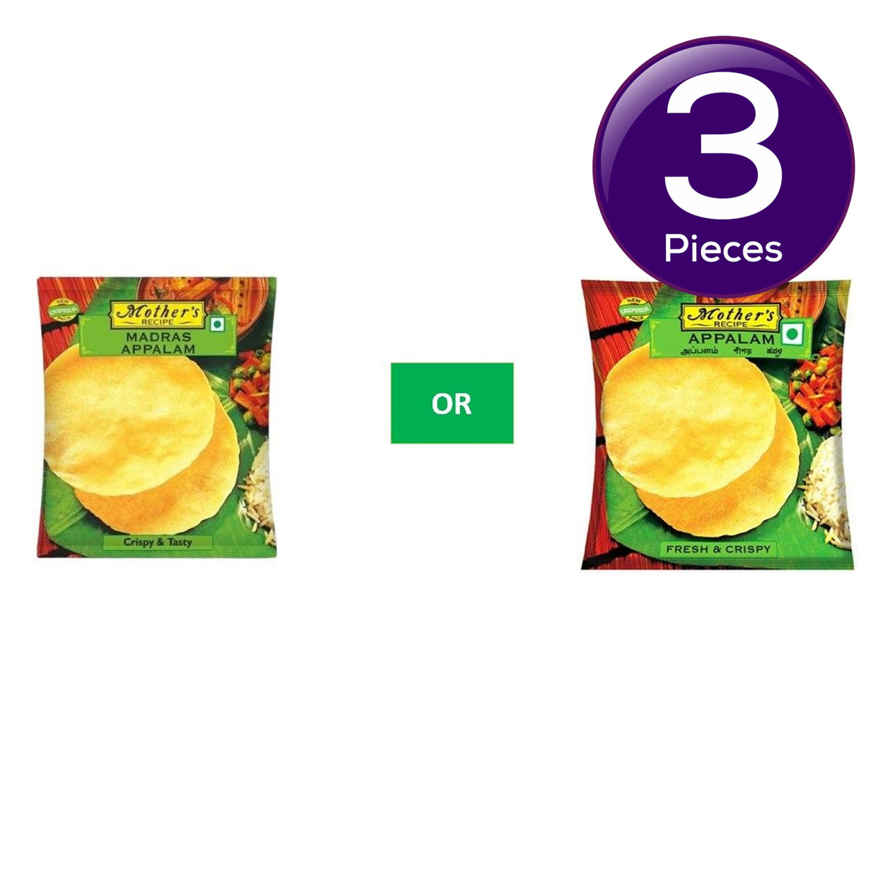Mother's Recipe Appalam 100 g Combo