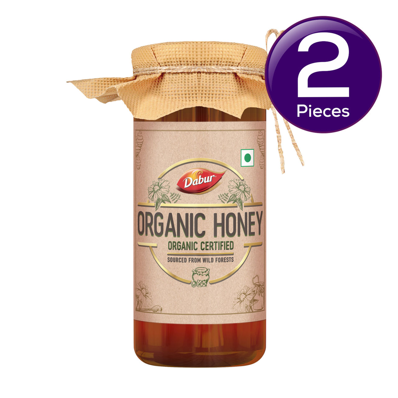 Dabur Raw Organic Honey - 100% Pure and Natural, No Sugar Adulteration 300 g Combo