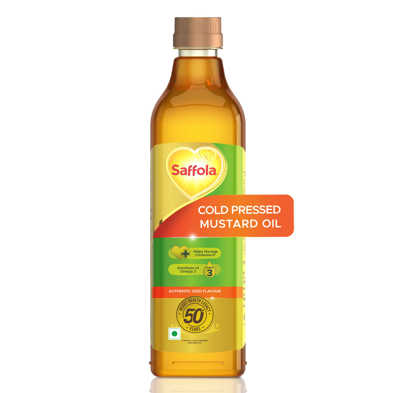Saffola Cold Pressed Mustard Oil | 100% Cold Pressed Mustard Seed Oil | Helps Manage Cholesterol