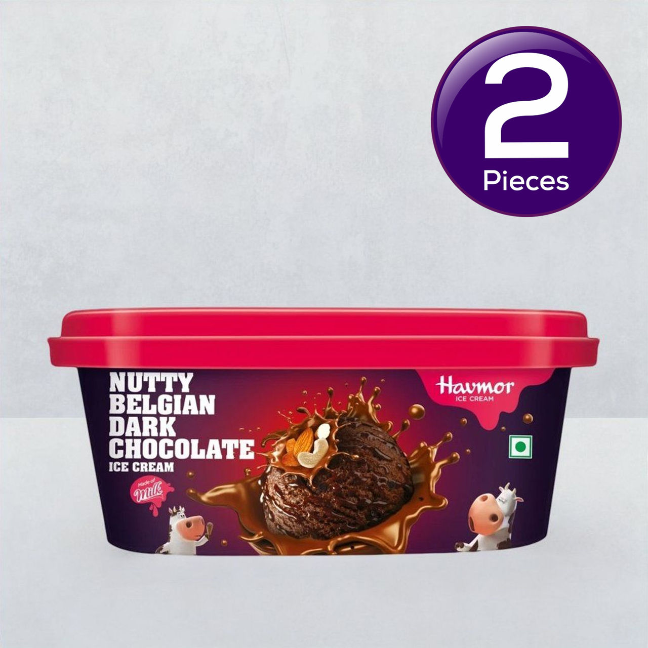 Havmor Signature Nutty Belgian Dark Chocolate Ice Cream Tub 750 ml Combo