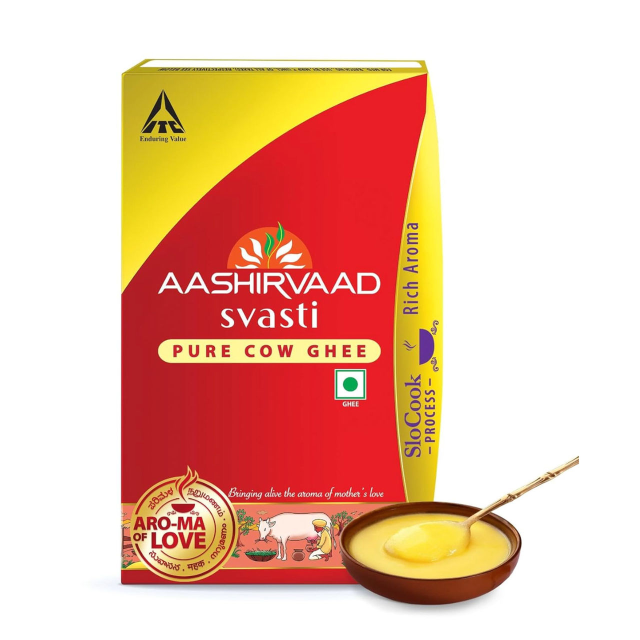 Aashirvaad Pure Cow Ghee, Tetrapack, Rich Aroma