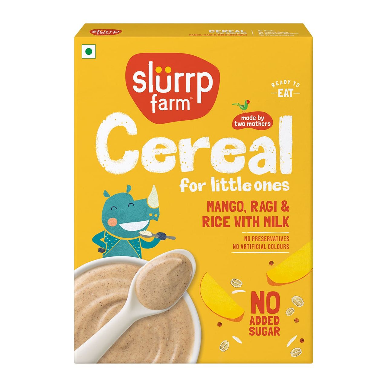 Slurrp Farm No Added Sugar Cereal - Ragi Rice and Mango with Milk | No Preservatives