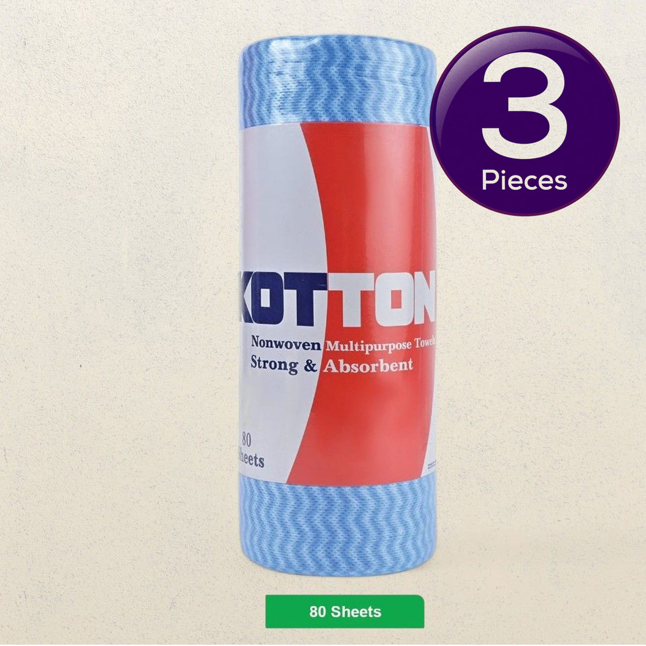 Kotton Non Woven Reusable And Washable Kitchen Roll | 23 cm X 21 cm - 80 Pulls - Assorted 1 pc Combo