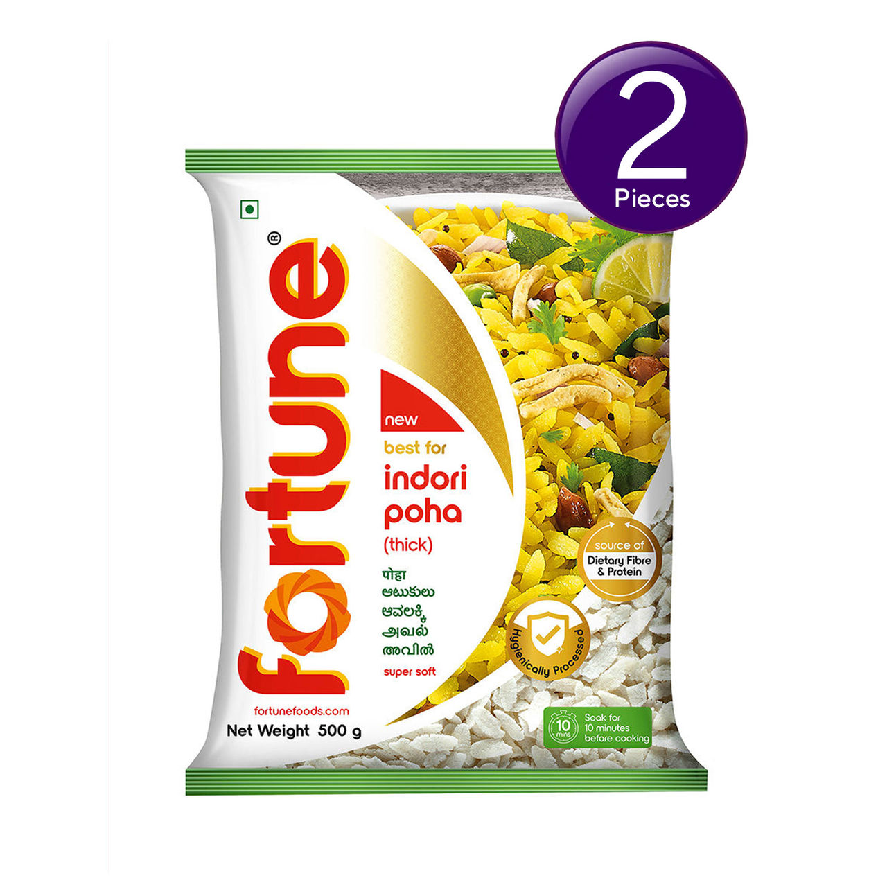 Fortune Indori Poha 500 g X 2 Combo