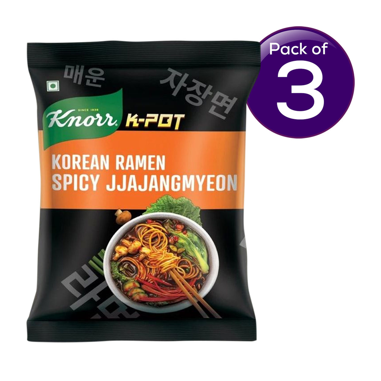 Knorr Korean Ramen Spicy Jjajangmyeon Veg Meal 110 g Combo