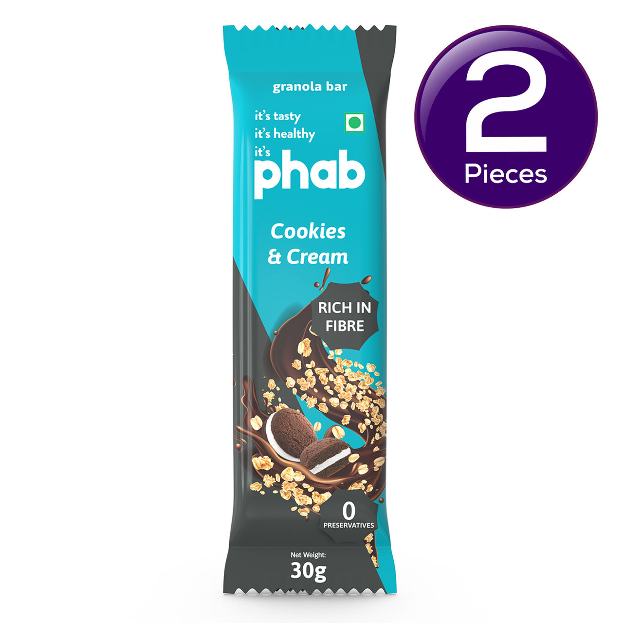 Phab Granola Bar Cookies & Cream 30 g Combo