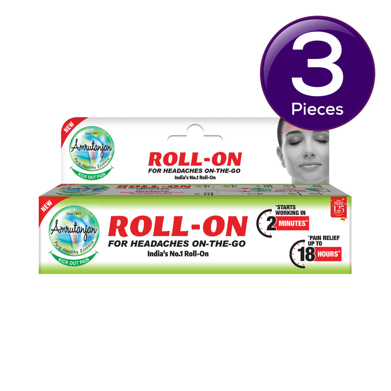 Amrutanjan Faster Relaxation Roll-On 10 ml Combo