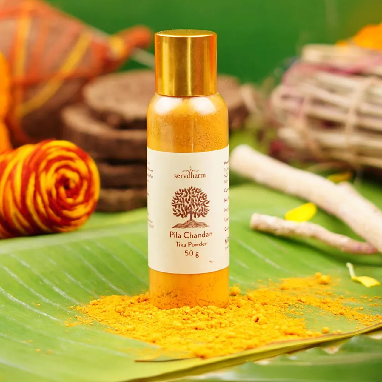 Servdharm Pila Chandan Tika Powder