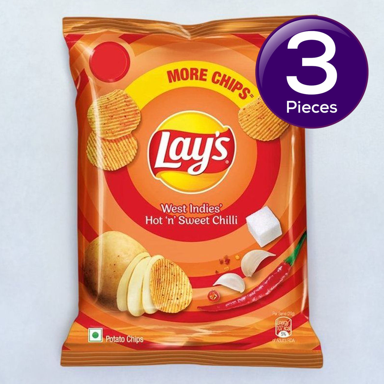 Lay's West Indies Hot 'n' Sweet Chilli Potato Chips 50 g Combo