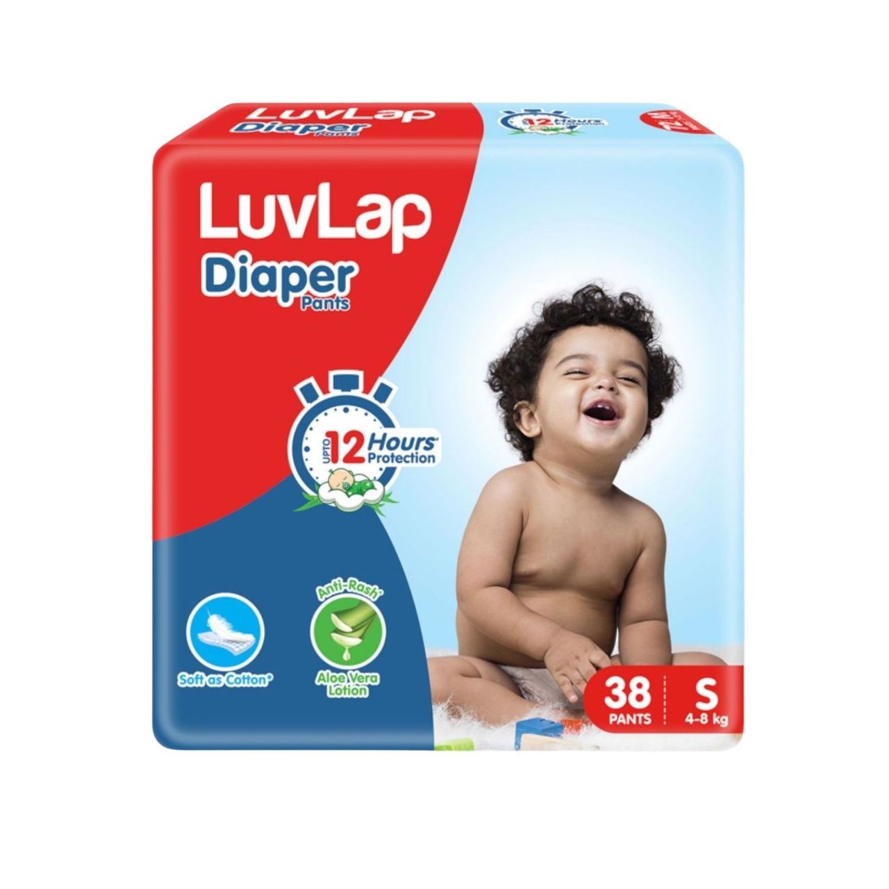 LuvLap Baby Diapers | Pant Style | S | 38 pcs