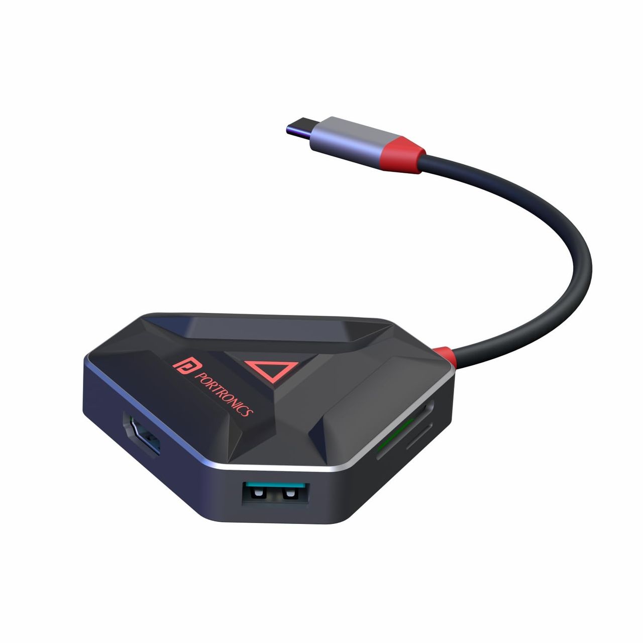 Portronics Mport 6C, 6-In-1 Type C Hub - Black