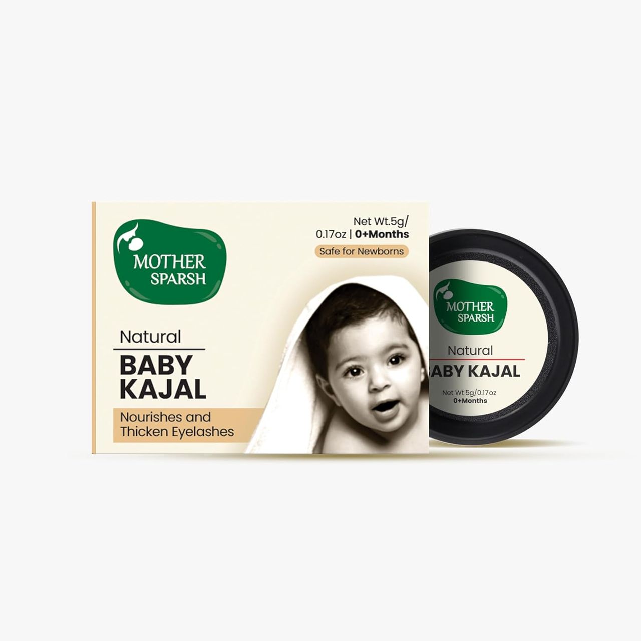 Mother Sparsh Natural Baby Kajal For Kids | Black | 0 - 3 years