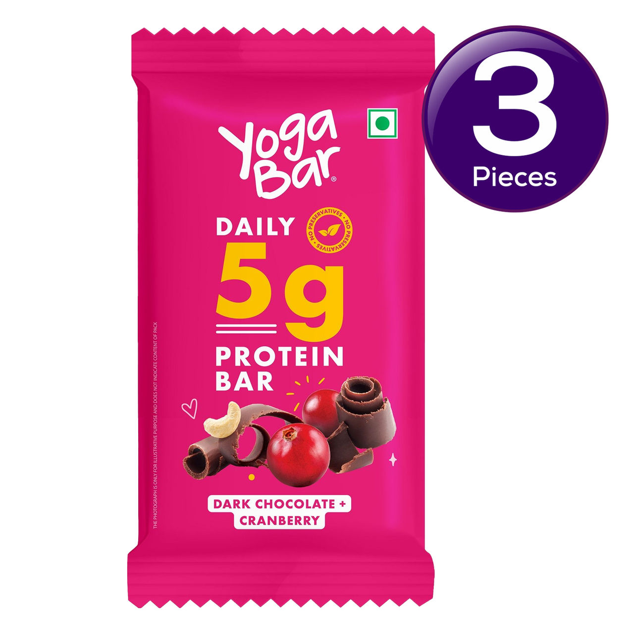 Yogabar 5g Protein Bars, Chocolate Chip and Cranberry, Protein Blend & Premium Whey,Fiber, Energy 25 g Combo