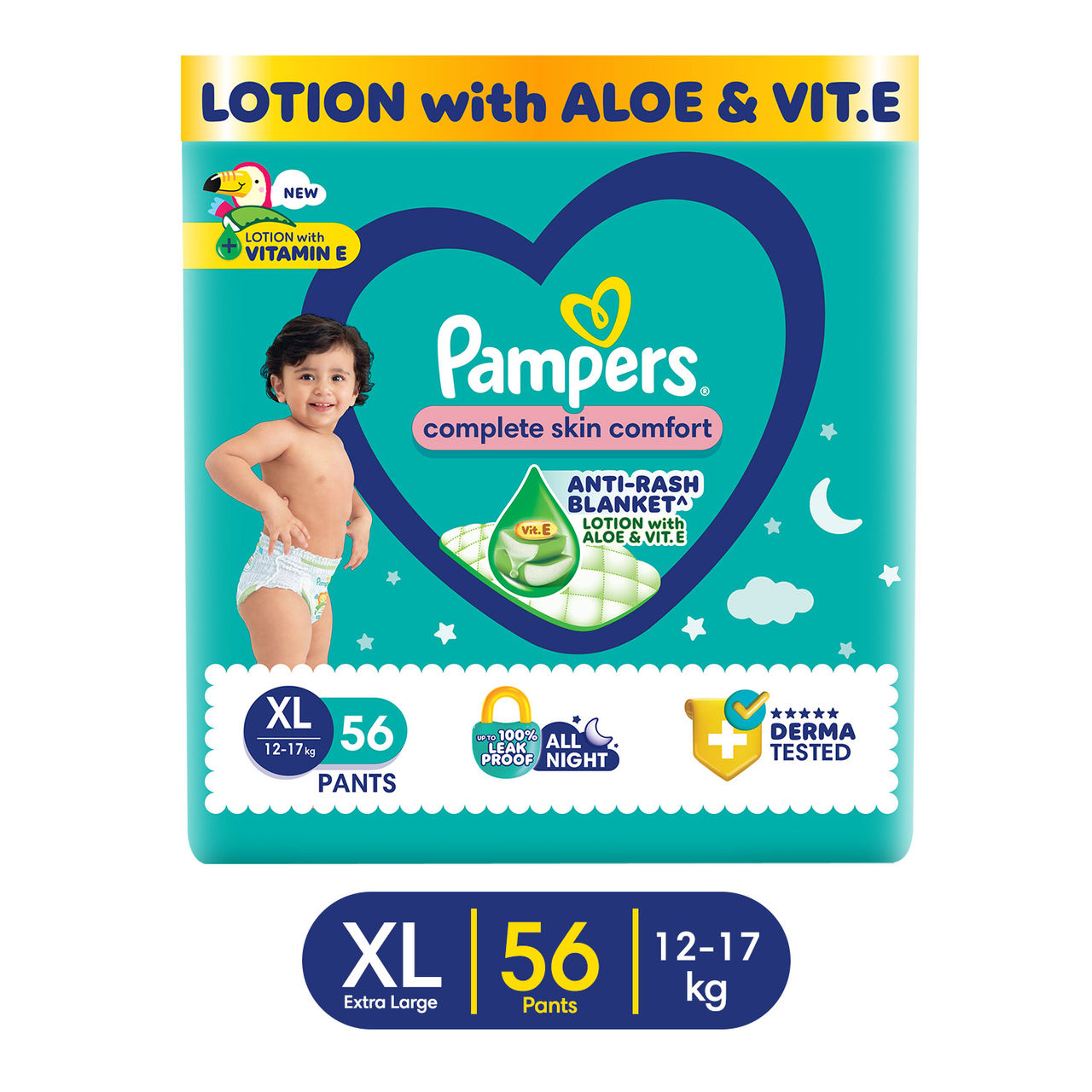 Pampers All Round Protection Baby Diapers | Pant Style | XL | 56 pcs