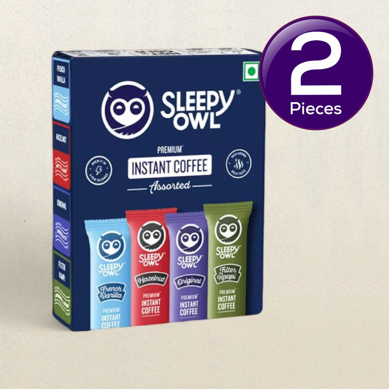 Sleepy Owl Premium Instant Coffee Sachets Travel Pack 10 pc Combo